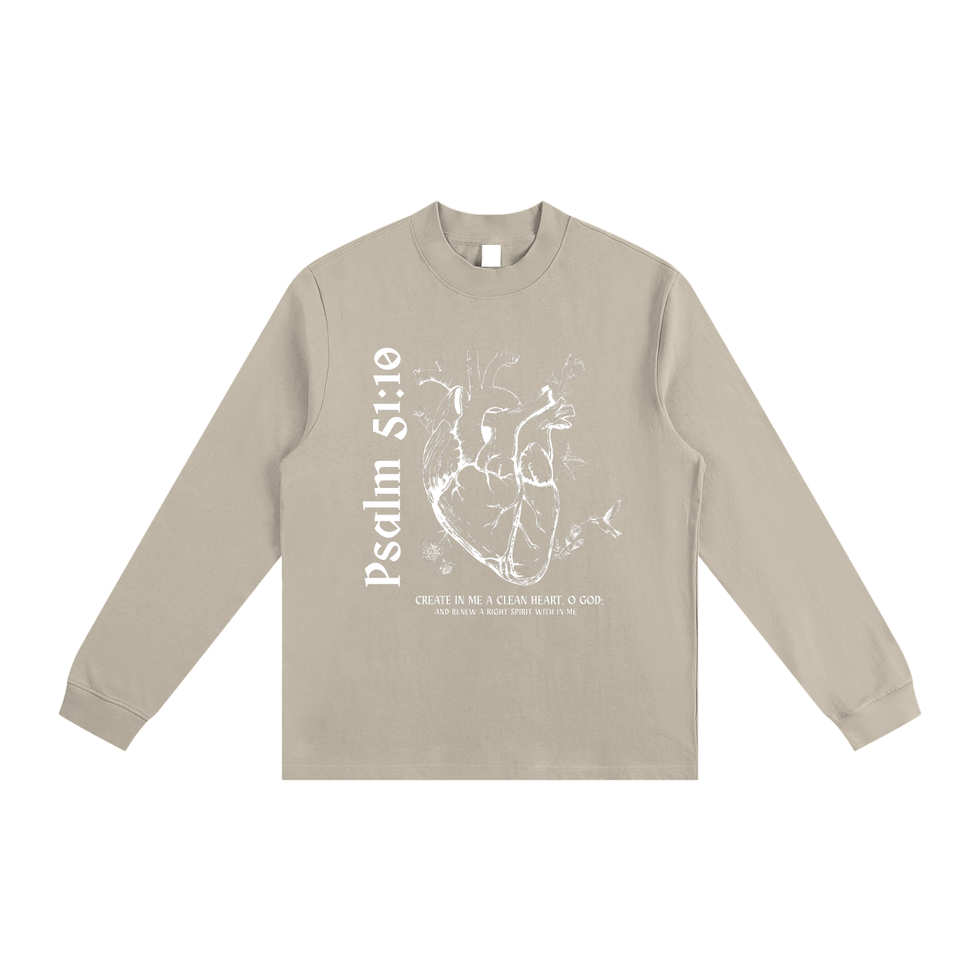 Clean Heart - Psalm 51:10 - Mock Neck Sweatshirt