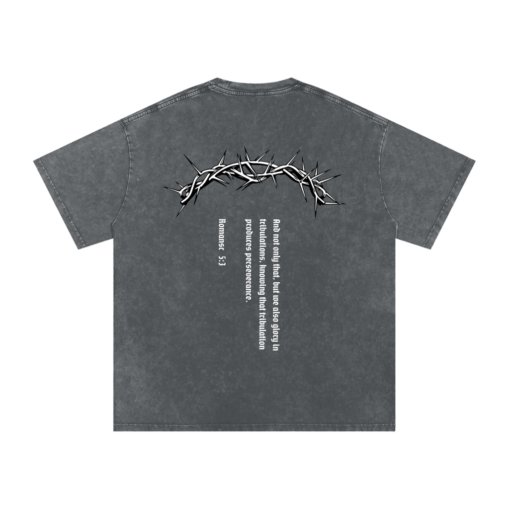 Romans 5:3 - Acid Wash Oversize T-Shirt