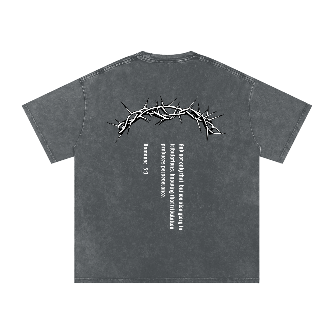 Romans 5:3 - Acid Wash Oversize T-Shirt