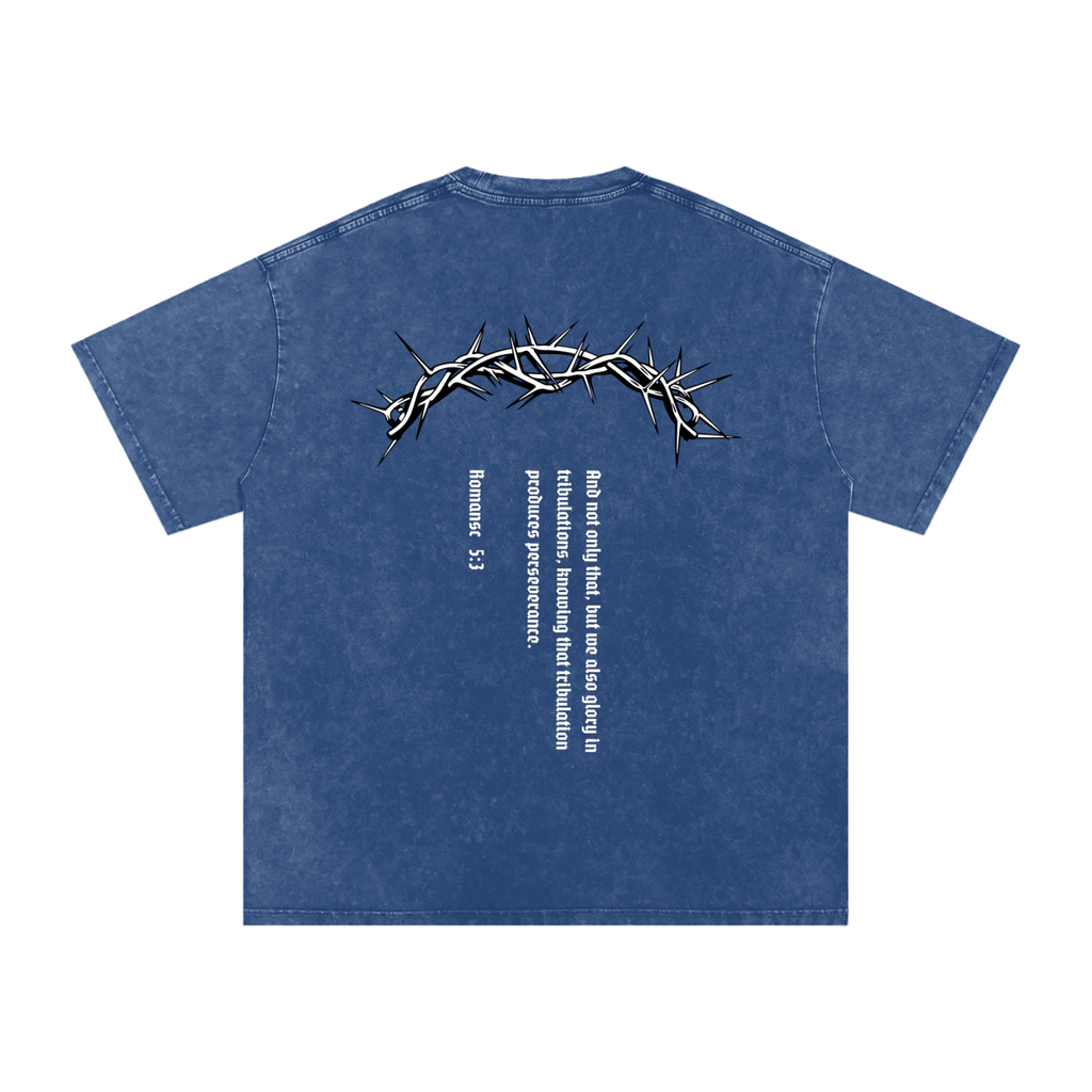 Romans 5:3 - Acid Wash Oversize T-Shirt