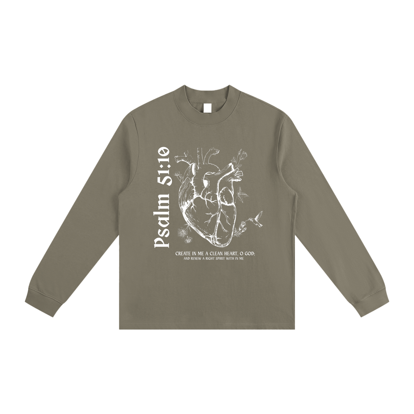 Clean Heart - Psalm 51:10 - Mock Neck Sweatshirt