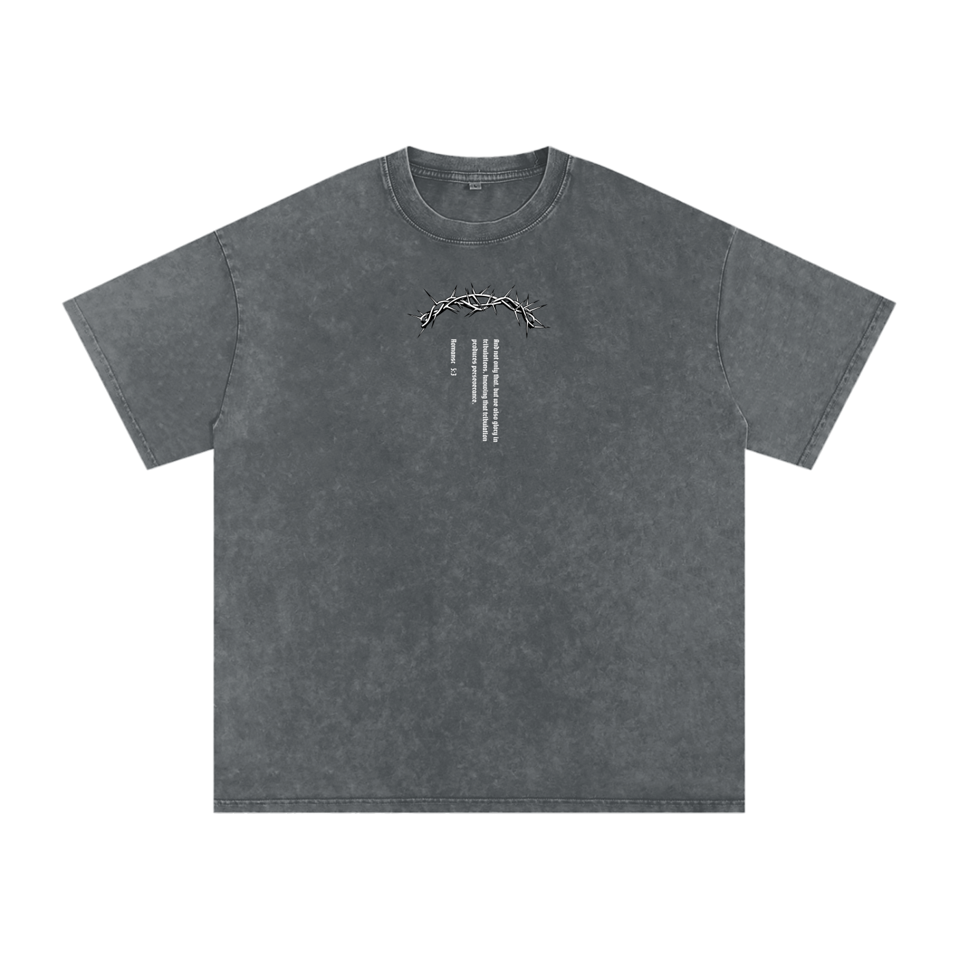 Romans 5:3 - Acid Wash Oversize T-Shirt