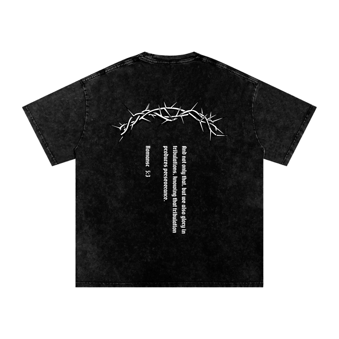 Romans 5:3 - Acid Wash Oversize T-Shirt